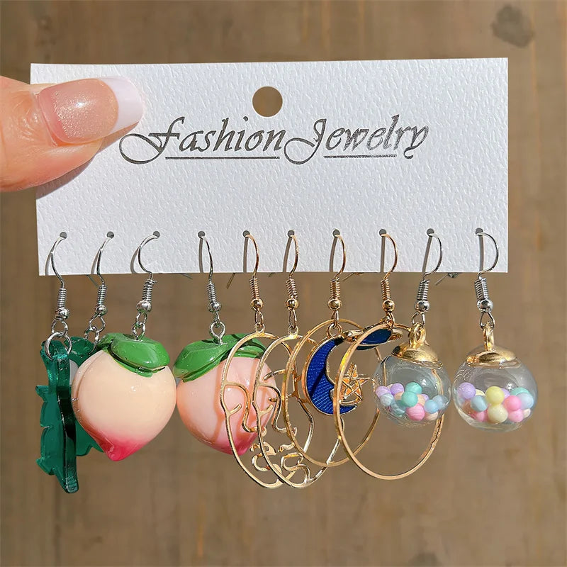 Cartoon Colorful Earrings Set